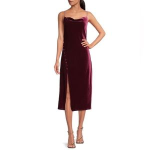 Skies Are Blue Burgundy Midi Dress